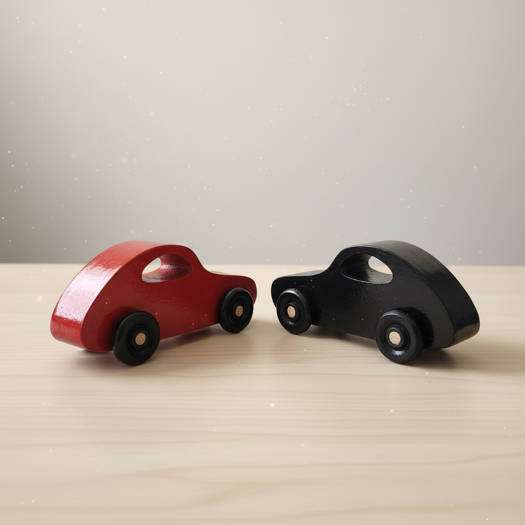 Toy car with elegant neutral background