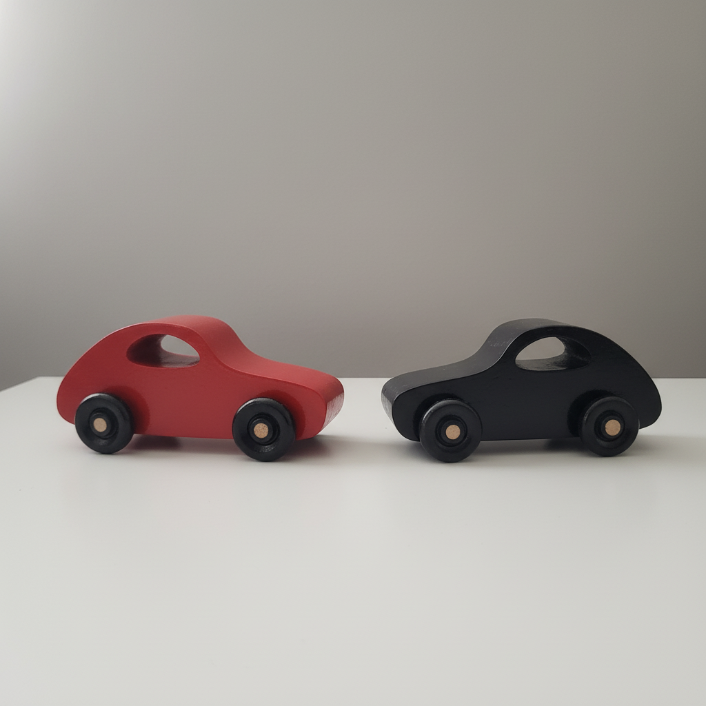 Toy car with modern minimalist background