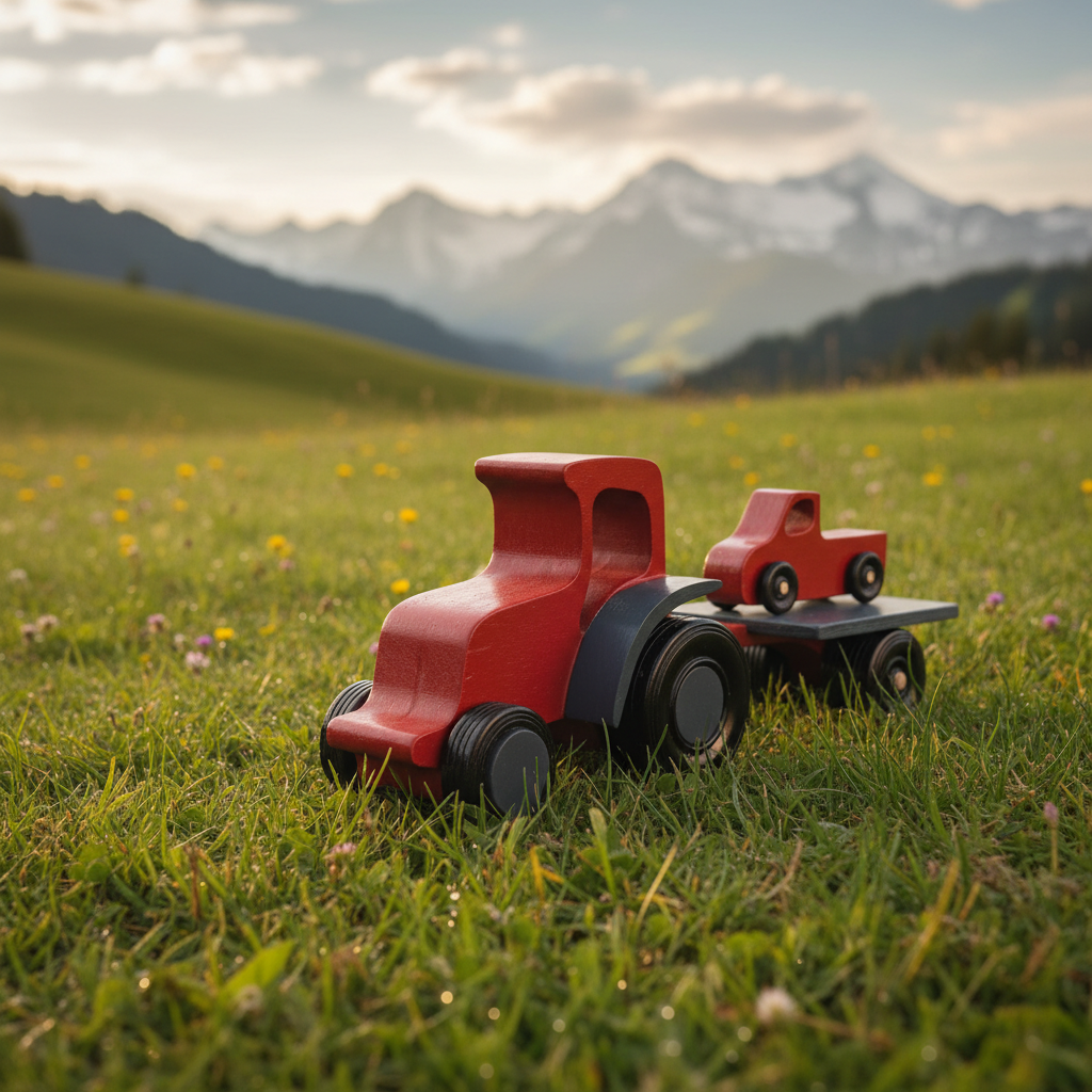 Tractor with trailer - Swiss outdoor scene